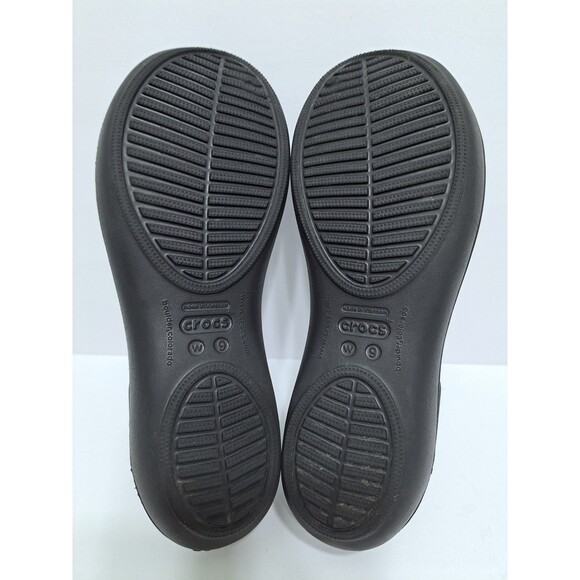 Crocs Women's 9 Thea Slingback Black Slip On Ballet Flat Comfort Shoes 11701 - Picture 10 of 10